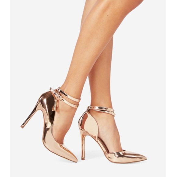 🆕 Rose Gold Pointy Pumps - Picture 1 of 6